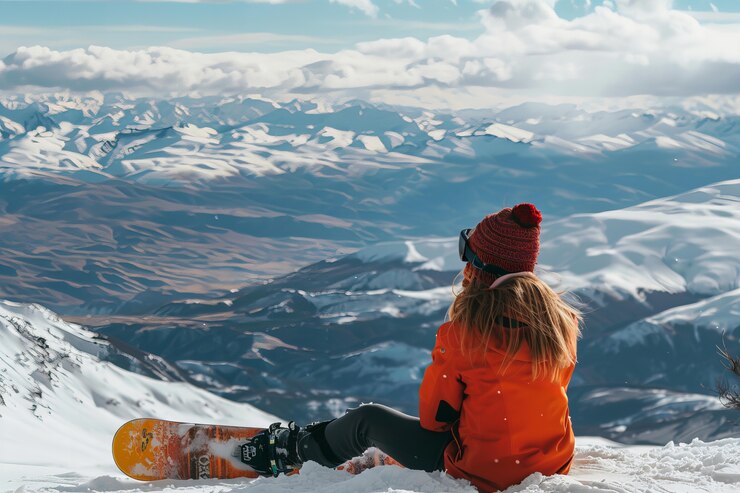 happy-woman-enjoying-snowboarding